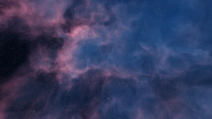 Nebula in space, science fiction wallpaper, stars and galaxy, 3d illustration