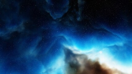 Nebula in space, science fiction wallpaper, stars and galaxy, 3d illustration
