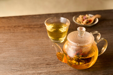 ティーポットと薬膳茶