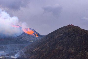 Fagradalsfjall volcano unleashing its lava in mild stages of development © Rui