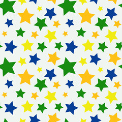Stars in brazilian colors - repeating print pattern