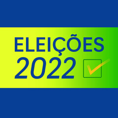 Brazilian Elections 2022 text design blue, yellow and green