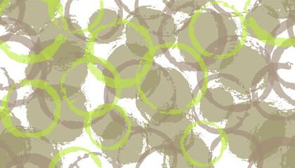 Simple watercolor circles geometry fabric print. Round shape blot overlapping elements vector