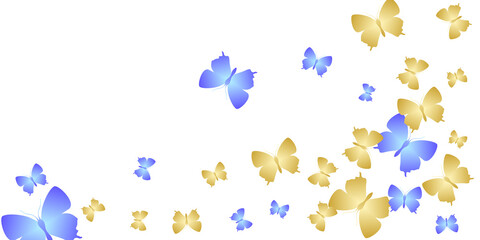Exotic bright butterflies isolated vector background. Summer little moths. Fancy butterflies isolated kids wallpaper. Delicate wings insects patten. Fragile creatures.