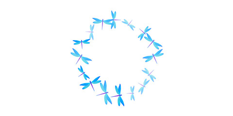 Exotic cyan blue dragonfly cartoon vector background. Summer little damselflies. Simple dragonfly cartoon baby wallpaper. Gentle wings insects graphic design. Tropical beings