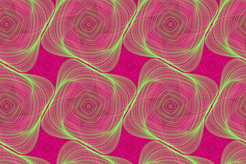 Organic lines geometric shapes optical illusion seamless pattern.