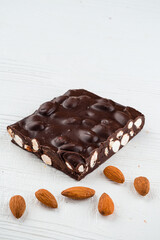 Dark chocolate almond bark, dark chocolate with almonds