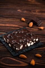 Dark chocolate almond bark, dark chocolate with almonds