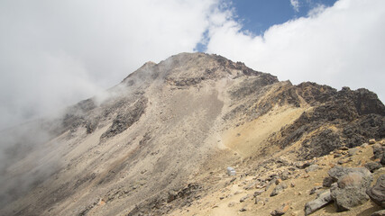 Hiking to the summit of Iztaccihuatl in the Parque Nacional Iztacc&iacute;huatl-Popocat&eacute;petl, Mexico