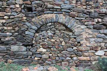 Old stone building in the village near the small town of Portbou, Catalonia, Spain, Europe