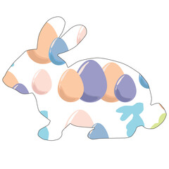 Happy Easter, Easter  bunnies decorated with decorative pattern, pattern