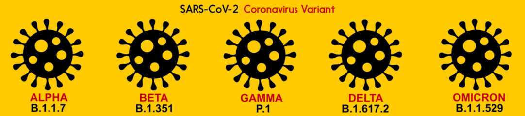 Variants or Mutations or Types of Coronavirus, Covid-19 - obrazy, fototapety, plakaty