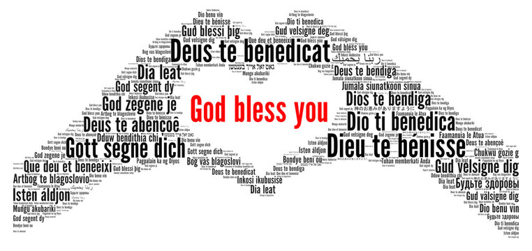 God bless you word cloud in different languages 
