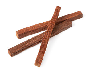 sandalwood sticks isolated on white background