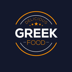 Creative (Greek food) logo, sticker, badge, label, vector illustration.