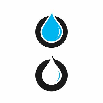 Oil and water droplets logo design initials O