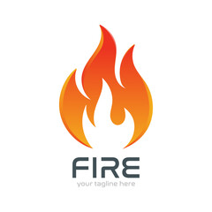 Fire Flame Logo design template. vector Illustration