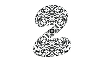 MANDALA ALPHABET Z LETTER VECTOR