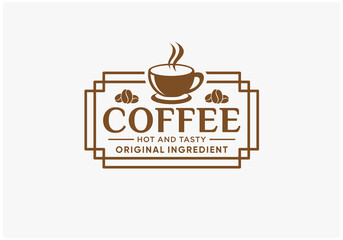 coffee emblem, badge, stamp logo design inspirations