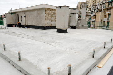 laying of waterproofing sheathing  and insulation during the renovation of a roof in Italy