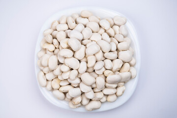 haricot on a white background. Beans close up