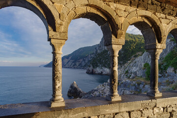 Italy, Liguria, Portovenere. View from San Pietro church