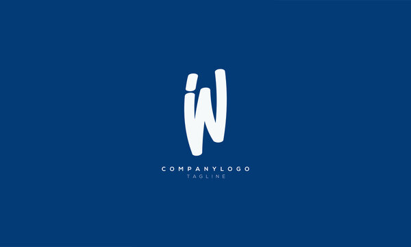 IW WI Abstract initial monogram letter alphabet logo design