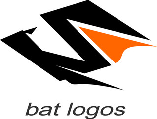 Obraz premium flying bat logo simple