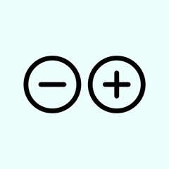 Fototapeta premium plus and minus icon vector