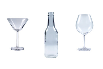 Alcohol glass isolated on white background.