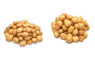 Raw potato isolated on a white background.