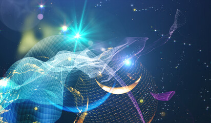 Abstract multicolored background. Explosion star with gloss and lines. Illustration beautiful.