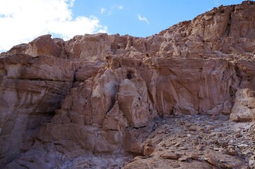 Hiking in Maale Amram ascent, south Israel 