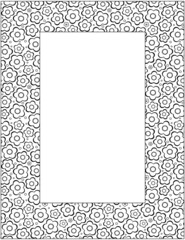 Abstract decorative wide frame or border with tiny little flowers pattern for writing paper, diary, journal, notebook, etc.
