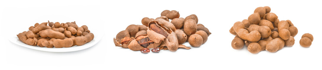 Set of Tamarind isolated on a white background cutout
