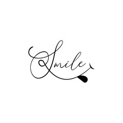 simple smile logo writing design