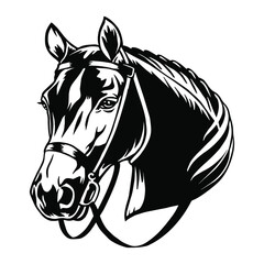 Horse head hand drawn. Printing and cutting vinyl files