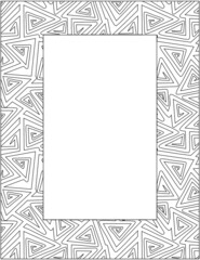 Abstract decorative wide frame or border with geometrical pattern for writing paper, diary, journal, notebook, etc.
