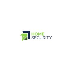 Modern colorful HOME SECURITY house logo design