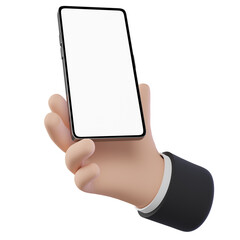 3D hands holding mobile phone-illustration