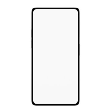 Isolated mobile phone with a blank screen - 3D illustration