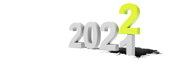 Happy New Year Background. Start to 2022. 3D illustration