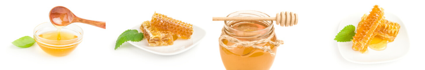 Collage of honey on a background