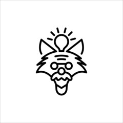 einstein logo desing. fox logo. brain icon. 