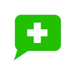 Fototapeta premium medical symbol in chat bubble icon vector