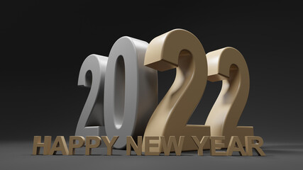 Happy New Year Background. Start to 2022. 3D illustration