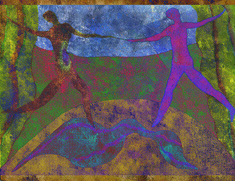 Abstract dancing figures