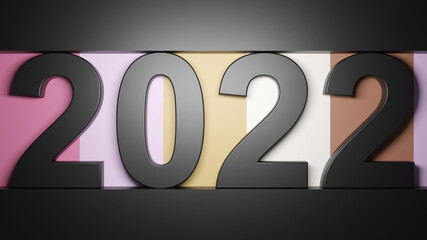 Happy New Year Background. Start to 2022. 3D illustration