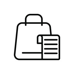 shopping list. shopping bag with list icon vector