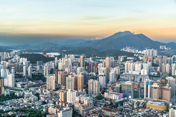Obraz premium Aerial photo of construction complex in Shenzhen, Guangdong Province, China